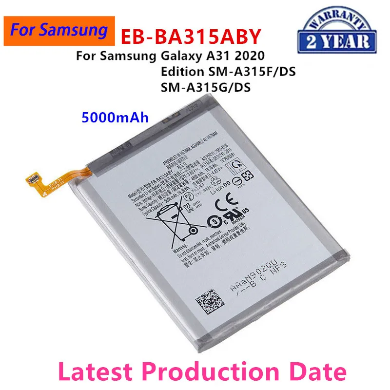 

Brand New EB-BA315ABY 5000mAh Battery For Samsung Galaxy A31 2020 Edition SM-A315F/DS SM-A315G/DS Batteries