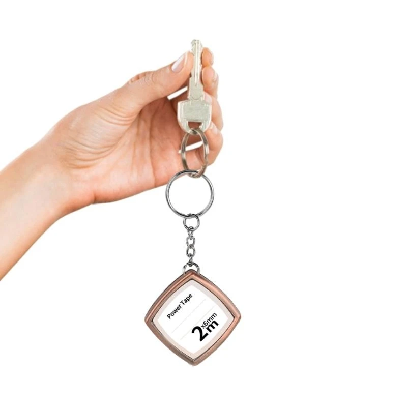 

652F Portable Metal Tape Measure Keychain Stainless Steel Retractable Ruler Key Rings Practical Small Measuring Tools Durable