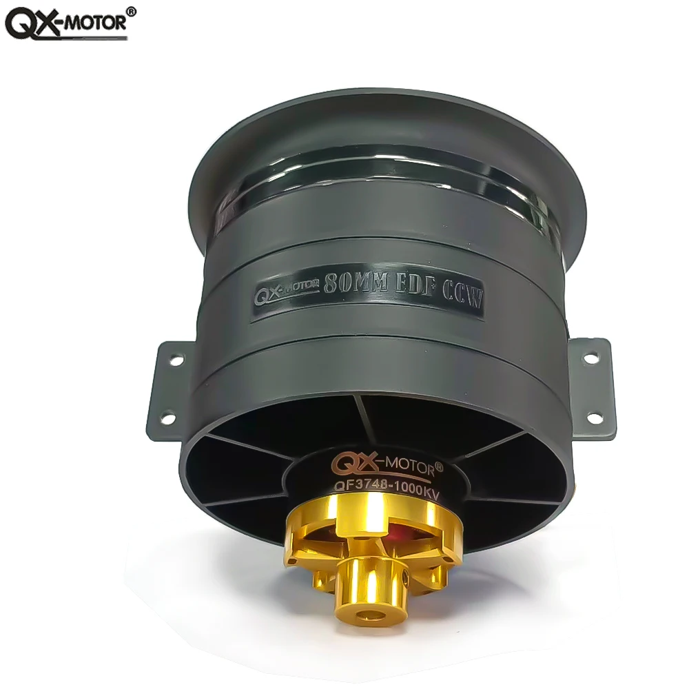 ​ QX-MOTOR 80 mm EDF 12-łopatkowy wentylator kanałowy CW / CCW z bezszczotkowym silnikiem QF3748 / 3538 do zdalnie sterowanych części zabawek