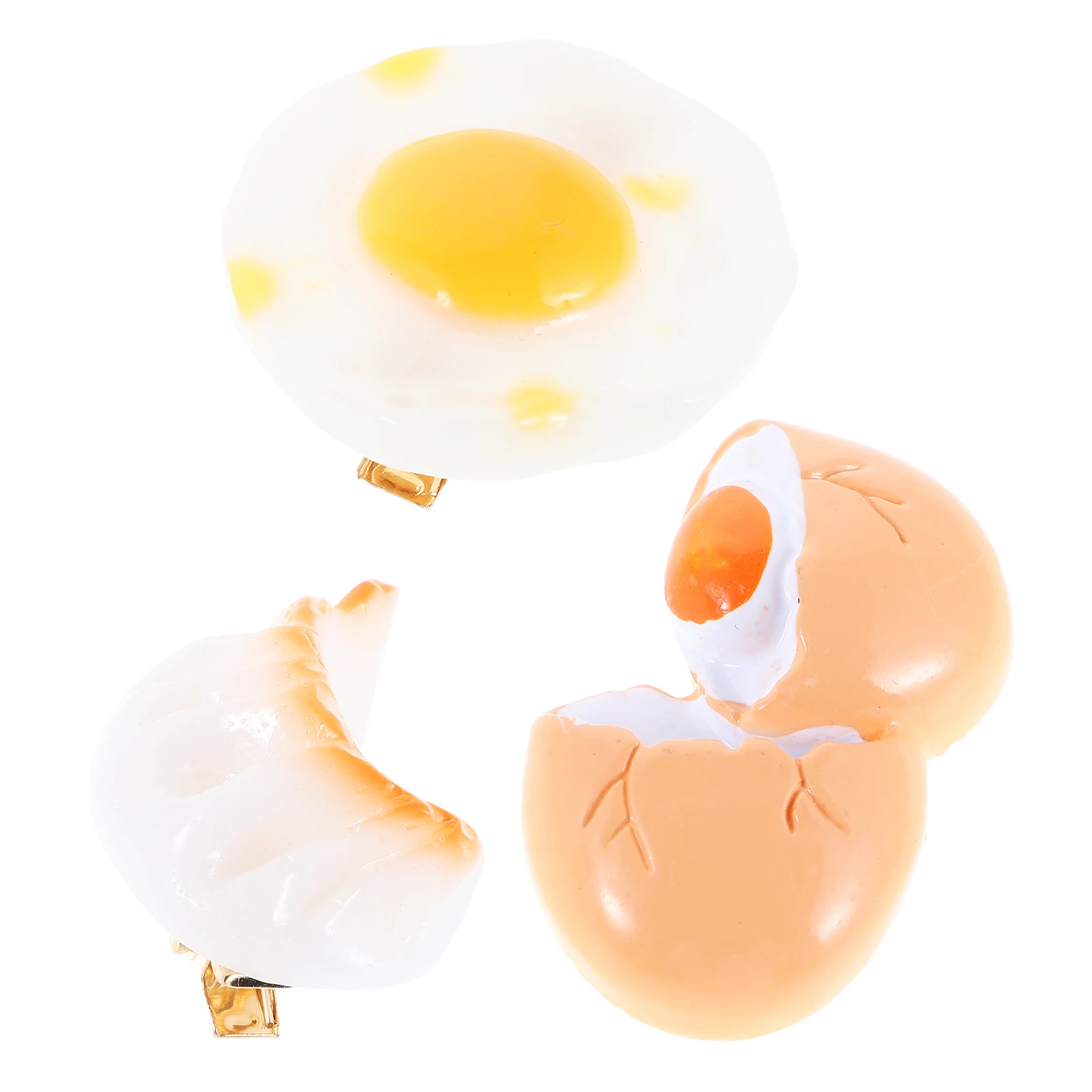 

3pcs Simulation Egg Dumpling Hair Clips Creative Cartoon Barrettes for Girls Women s Party Wedding Birthday Decorative Use