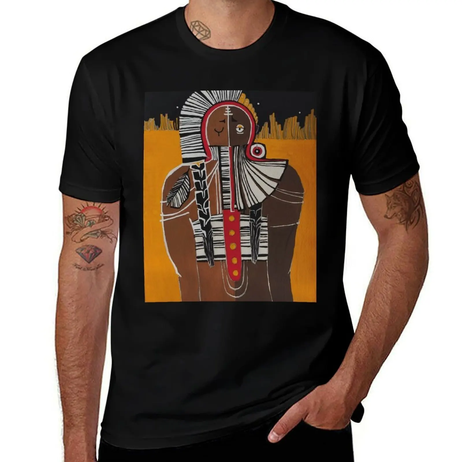 

Native American T-Shirt anime clothes sweat korean fashion clothes Men's cotton t-shirt