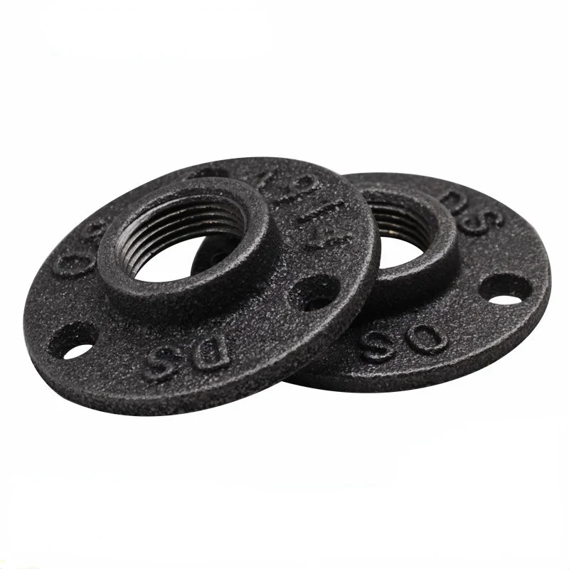 10pcs Iron Pipe Fittings Wall Mount Floor Antique Flange Hardware Tool cast iron flanges Suitable for fixed base on the wall