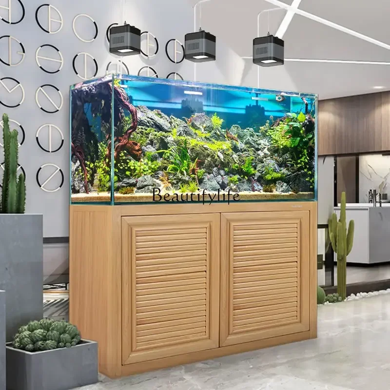 

FG10Super White Glass Large Household Living Room Ecological Aquarium Lanshou Special Fish Tank Landscape