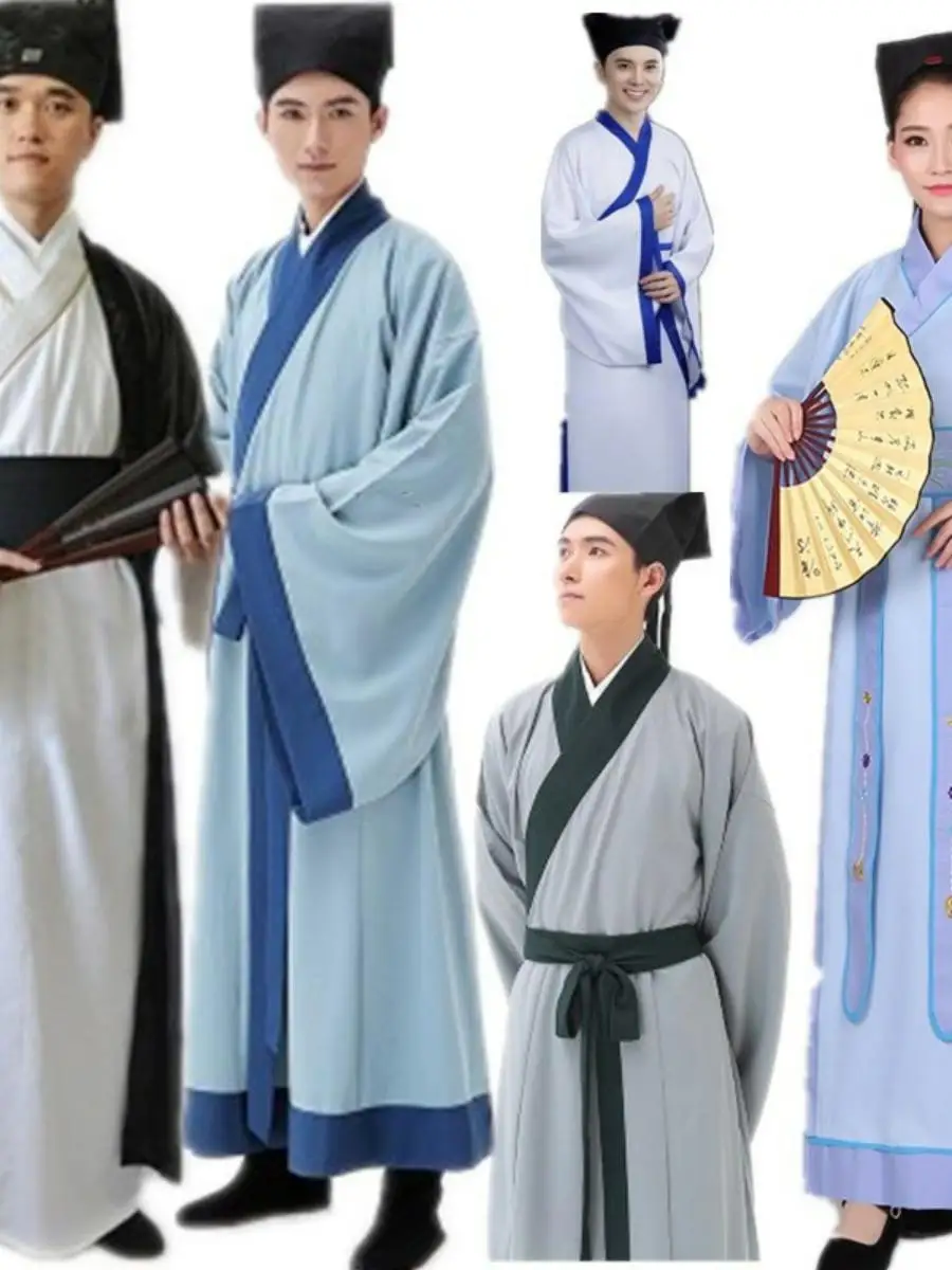 

Элегантный мужской костюм Ханьфу для сценических выступлений, одежда в стиле династии Тан от бренда ZhangMiaoTù, из хлопка, традиционный китайский стиль