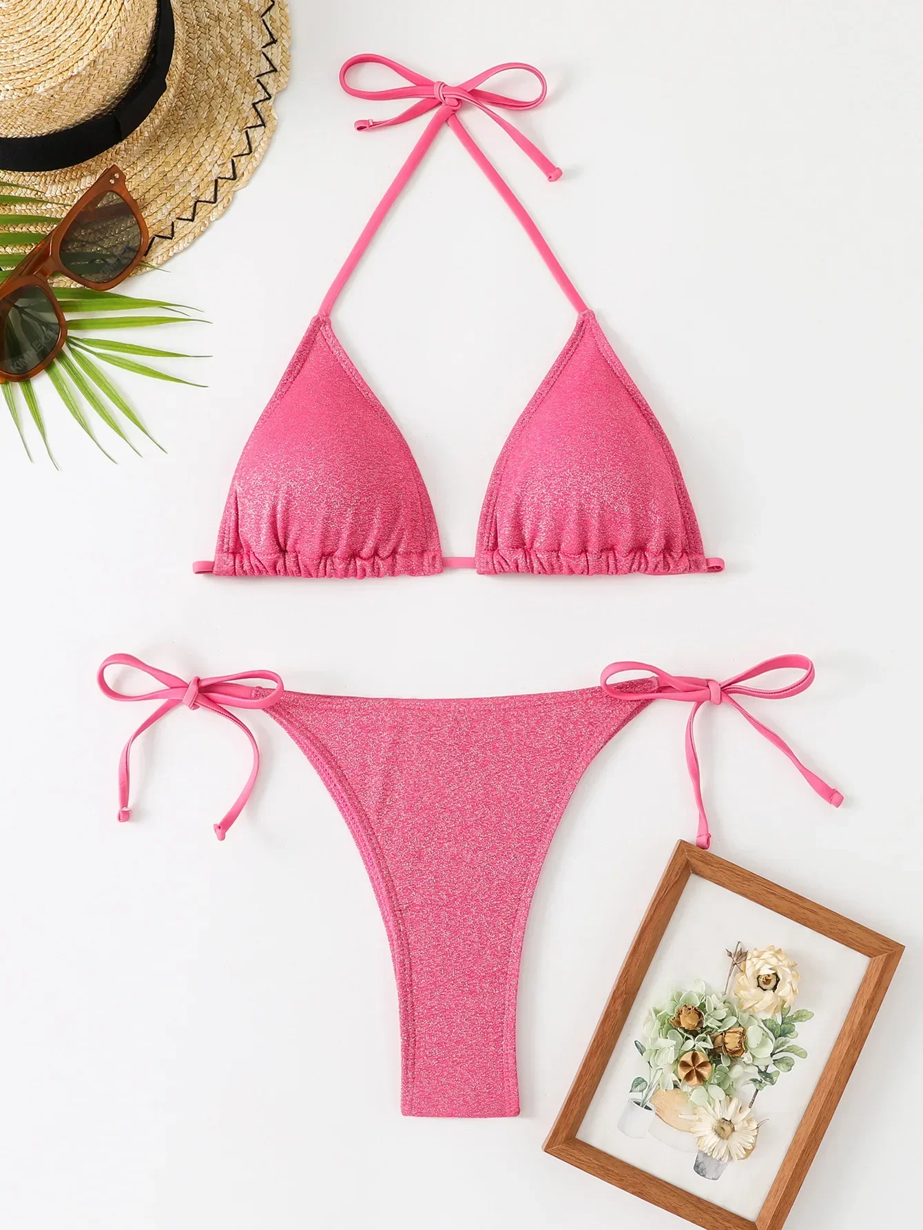 Sexy verde roxo biquíni 2025 maiô feminino banho tanga biquinis conjunto brasileiro beach wear maiô cordas biquini