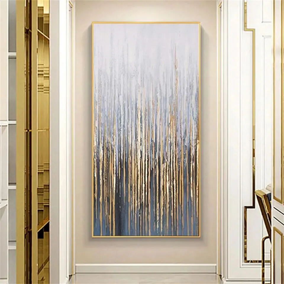 

Hand Pained Large Vertical Oil Painting On Canvas Abstract Art Modern Wall Art Picture Textured Color Painting For Home Decor