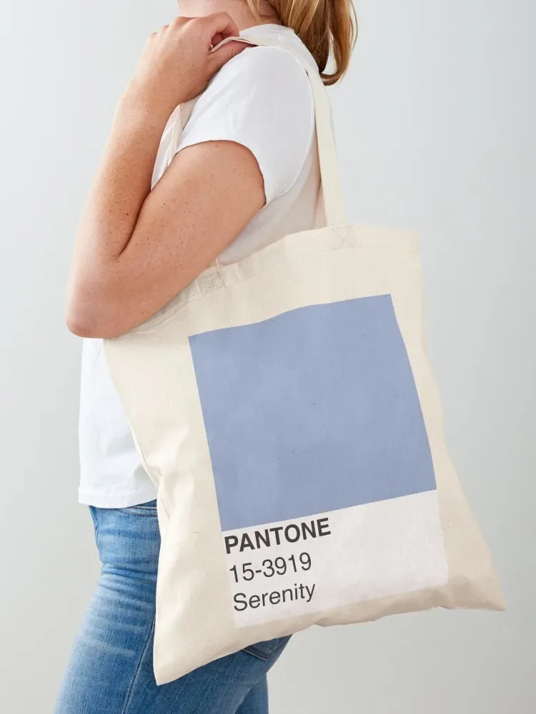 

Pantone Serenity Swatch Tote Bag Shopper eco bag folding Women's bags Customizable tote bag