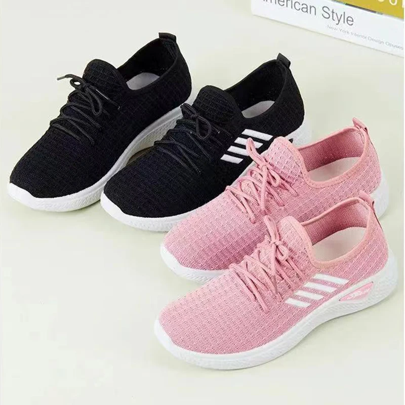 Unisex Summer Light Breathable Sneakers for Man Women Black Air Mesh Safety Shoes Lace-up Basic Casual Walking Shoes