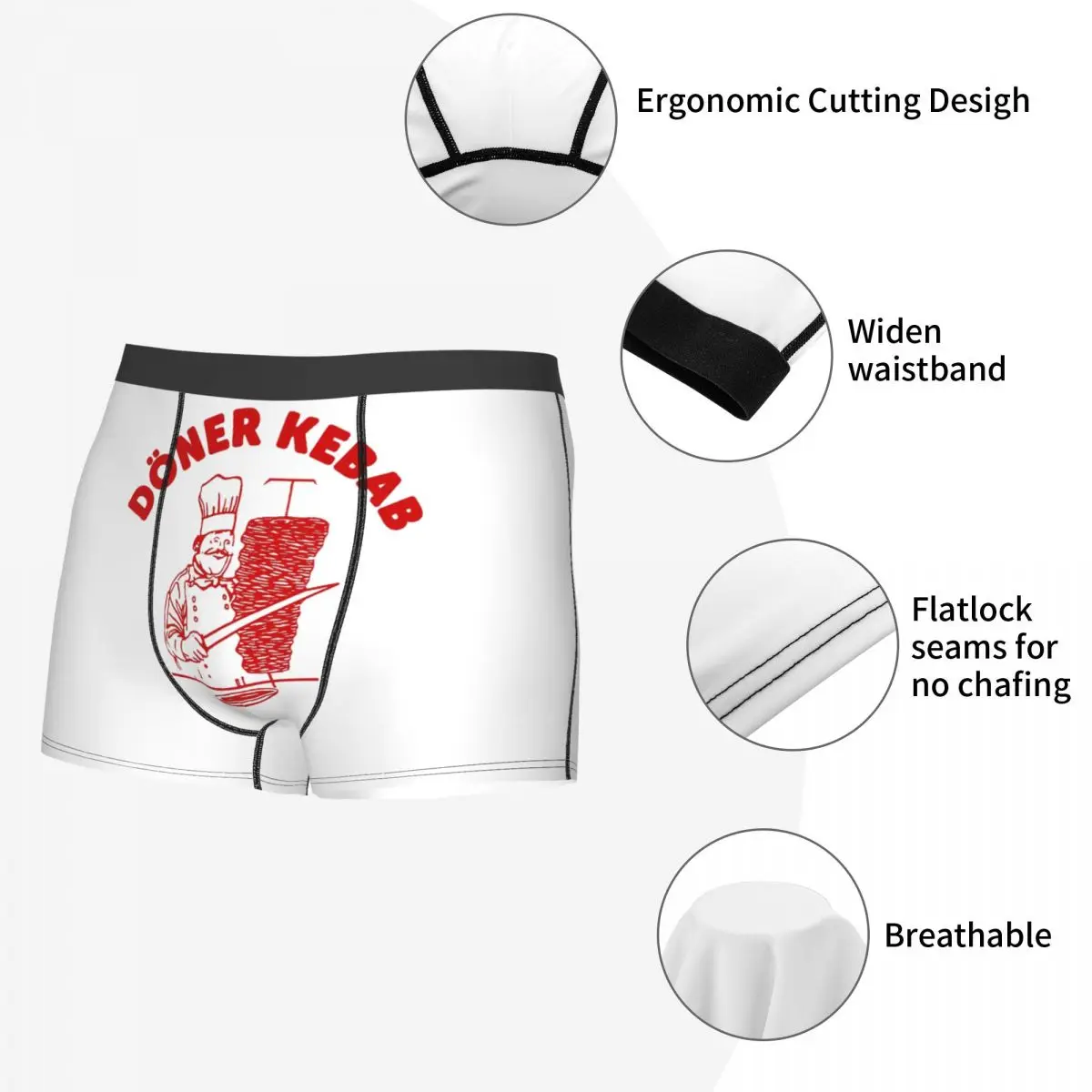 الملاكم السروال السراويل دونر كباب سراويل الرجال تهوية الملابس الداخلية لهدايا أوم رجل صديقها