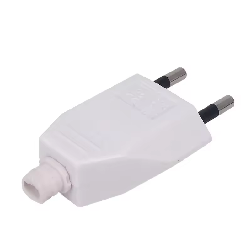 תקע אירופאי 250V 2.5A CE 2 פינים אלחוטי תקע זכר לכבל חשמל DIY