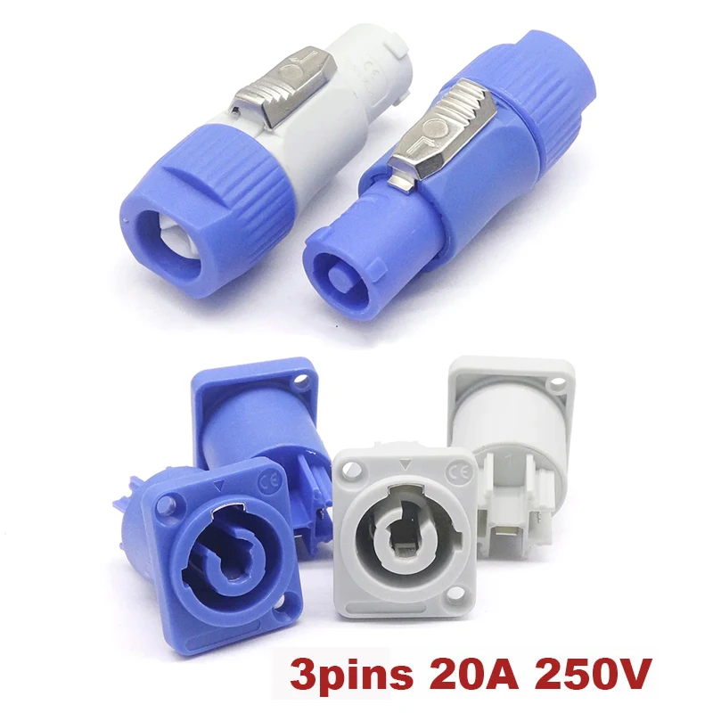 3PIN AC Powercom Connector Male Plug NAC3FCA NAC3FCB AC Cable 20A 250V Power Plug Adapter For Stage Light LED Screen
