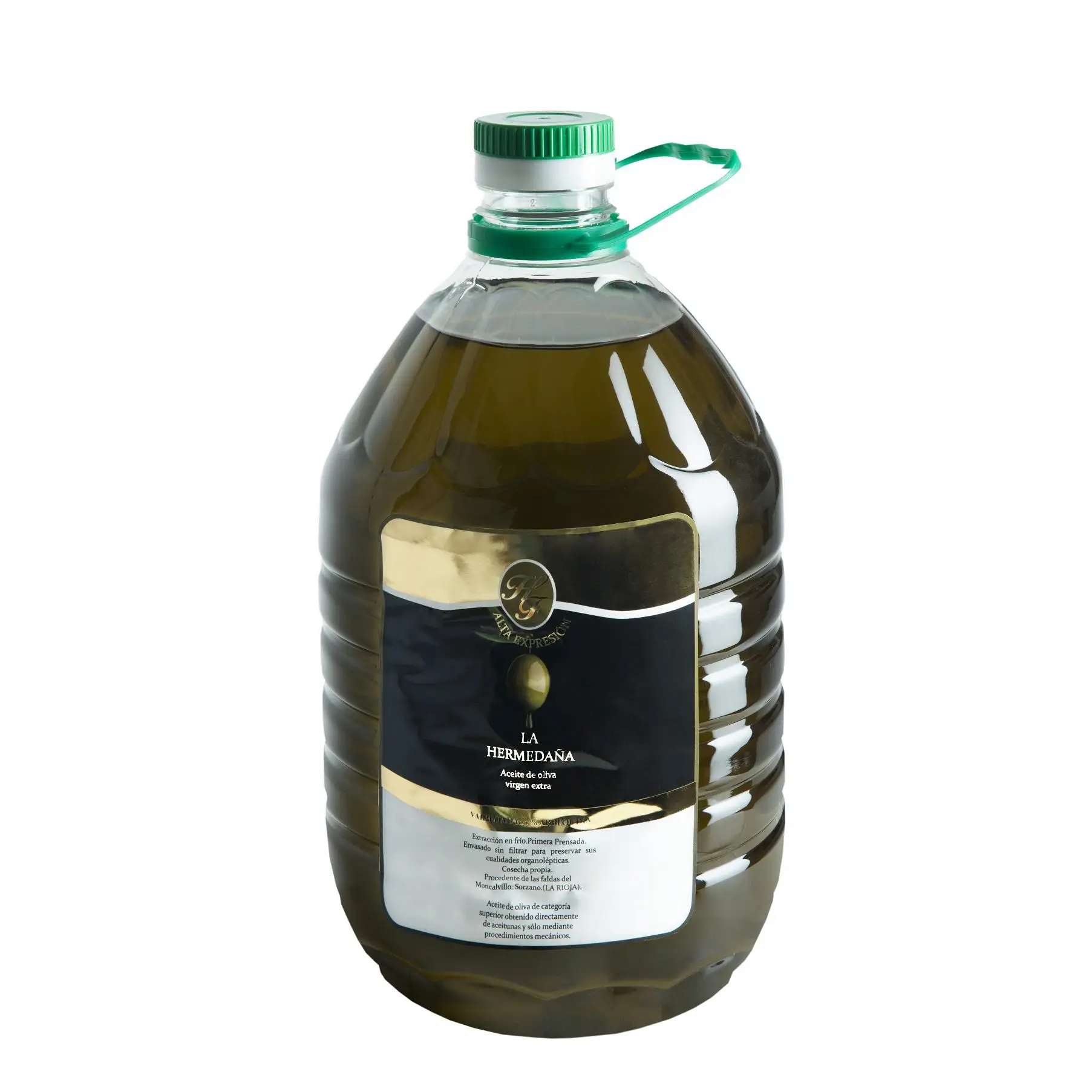 ACEITE DE OLIVA VIRGEN EXTRA EXCLUSIVO - PRODUCCION LIMITADA - EXTRACCION EN FRIO - MONOPARENTAL 100% ARBEQUINA - GARRAFA DE 5L