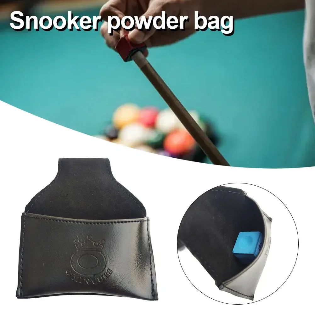 Couro portátil Chalk Holder Bolsa com Clip, Pool Snooker Cue, Bilhar Acessórios