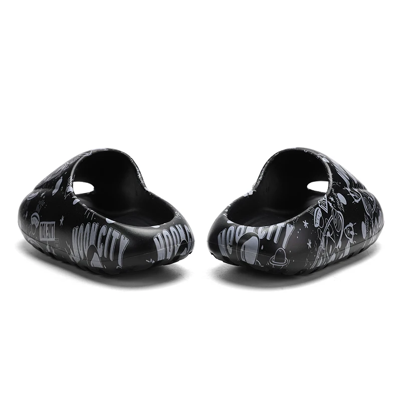 نعال بمنصة سميكة للرجال والنساء ، مانعة للإنزلاق ، أزياء إيفا للزوجين ، نعال منزلية جرافيتي ، صنادل شاطئ صيفية #2