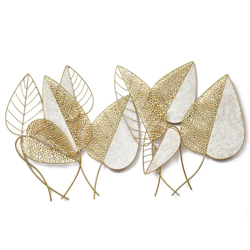 

for-112X65cm Modern Simple Light Wall Hanging Living Room Creative Golden Leaf Leaf Porch Hanging Decoration Wall Decoration#