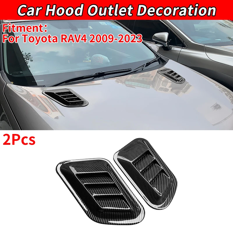 For Toyota RAV4 2009-2023 Car Exterior Accessories Decorative Cell Air Flow Intake Hood Scoop Bonnet Vent Cover Stickers Styling