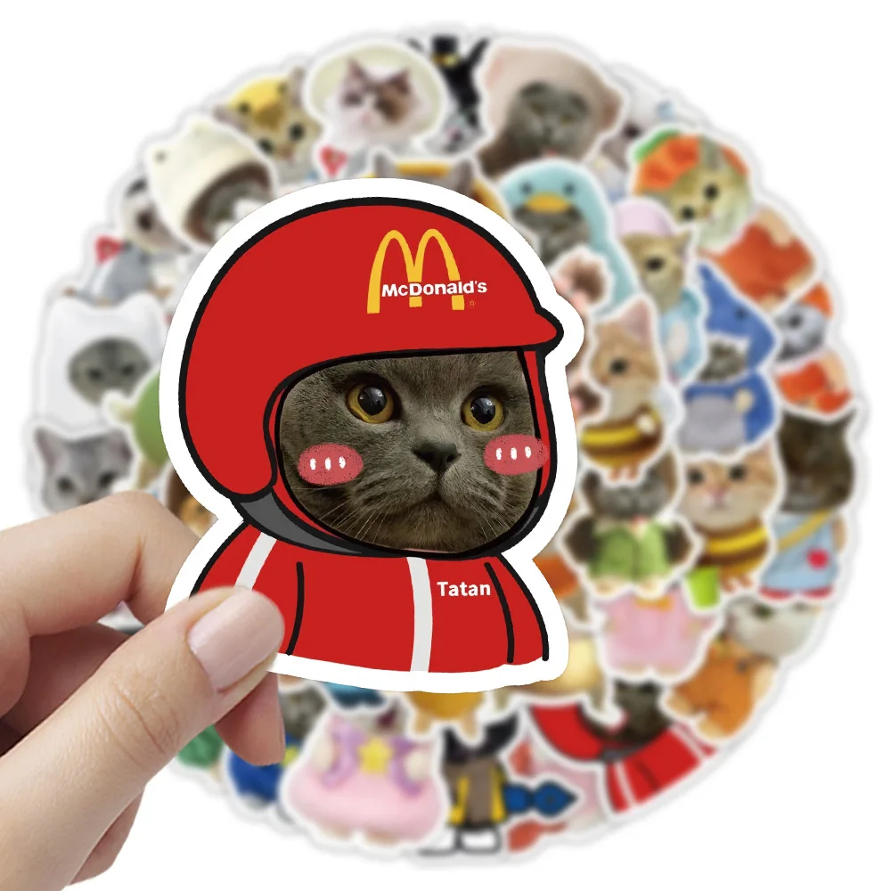 10/30/54PCS Funny Cat Stickers Animal Graffiti DIY Kids Toys Luggage Laptop Phone Guitar Car Bike Skateboard Decoration Sticker