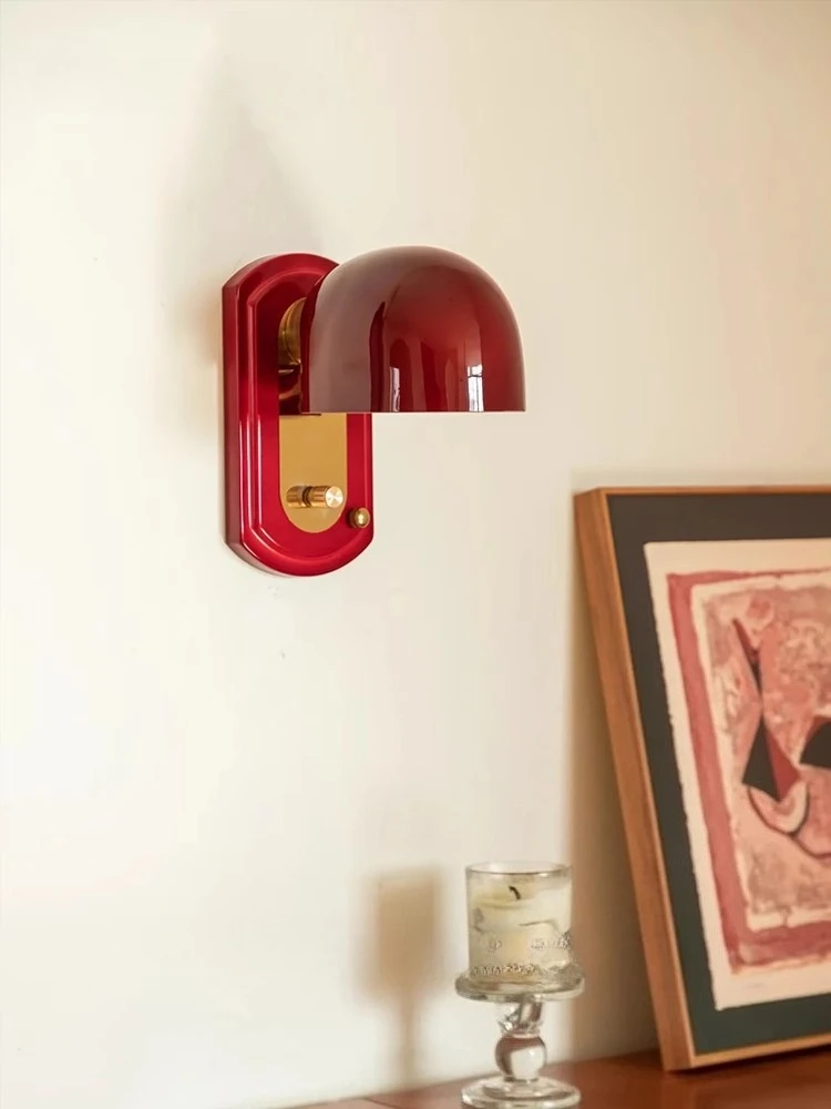 Vintage Maillard Style Glass Wall Sconce Living Room Bedroom Staircase Corridor Room Wall Decor Design Red LED Wall Lamp