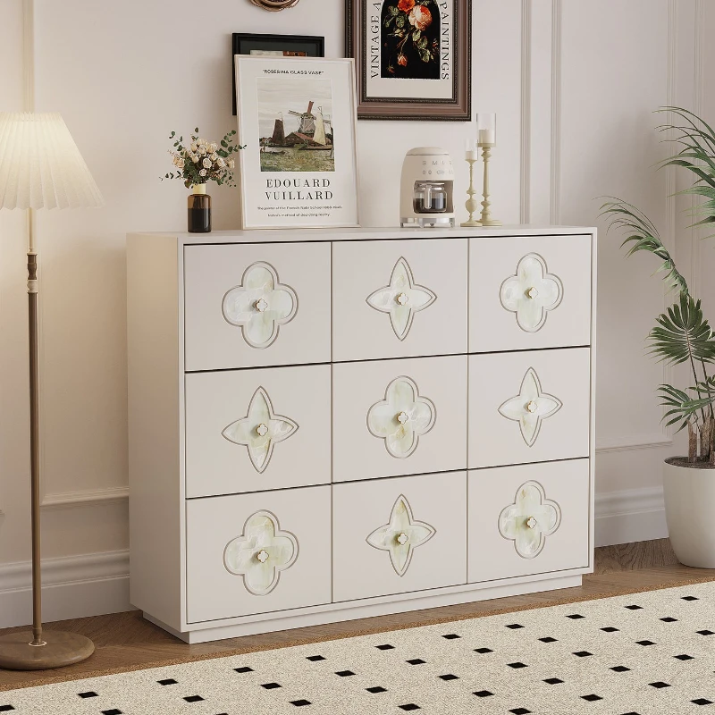 

French vintage Storage locker wood modern minimalist chest drawers living room bedroom armoire de rangement Organizer furniture