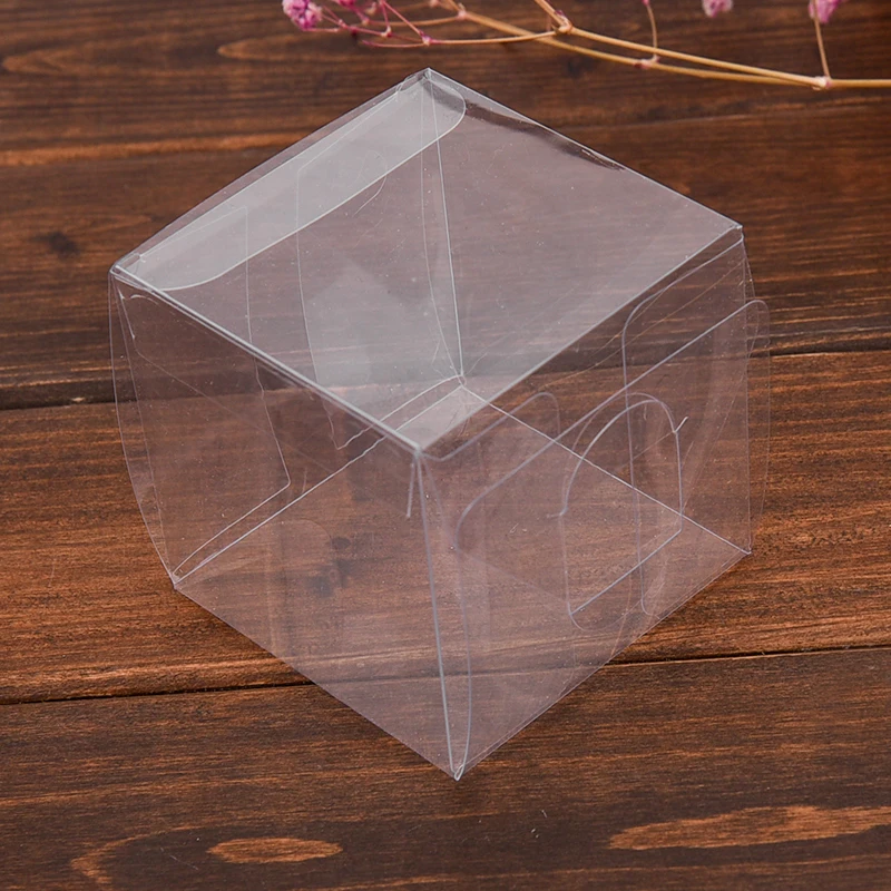 50pcs/Lot 4 * 8 * 8cm Clear Green Products Pvc Plastic Boxes for Display Case Gift Package Packing /100% Guarantee