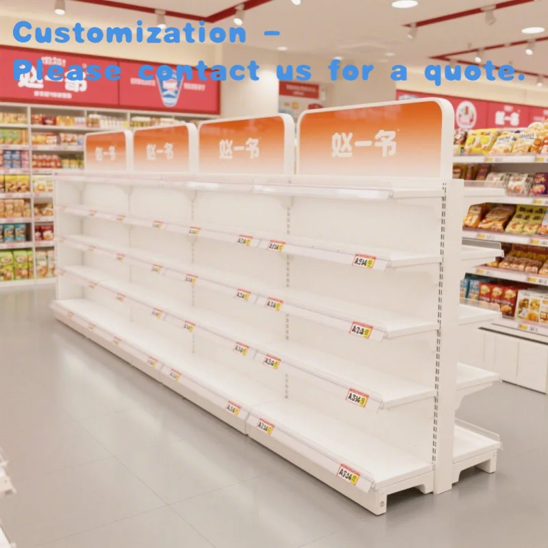 

custom.Tropical Rainstorm-Proof Metal Display Stand Supermarket Rack Light Duty Single and Double-Sided Food Shelves