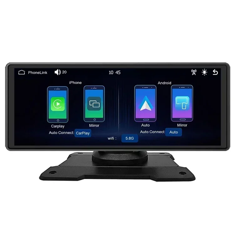 

9.3inch wireless carplay 1600*600 1080P smart screen android car radio video player Dash Cam DVR Night Vision drive recorder