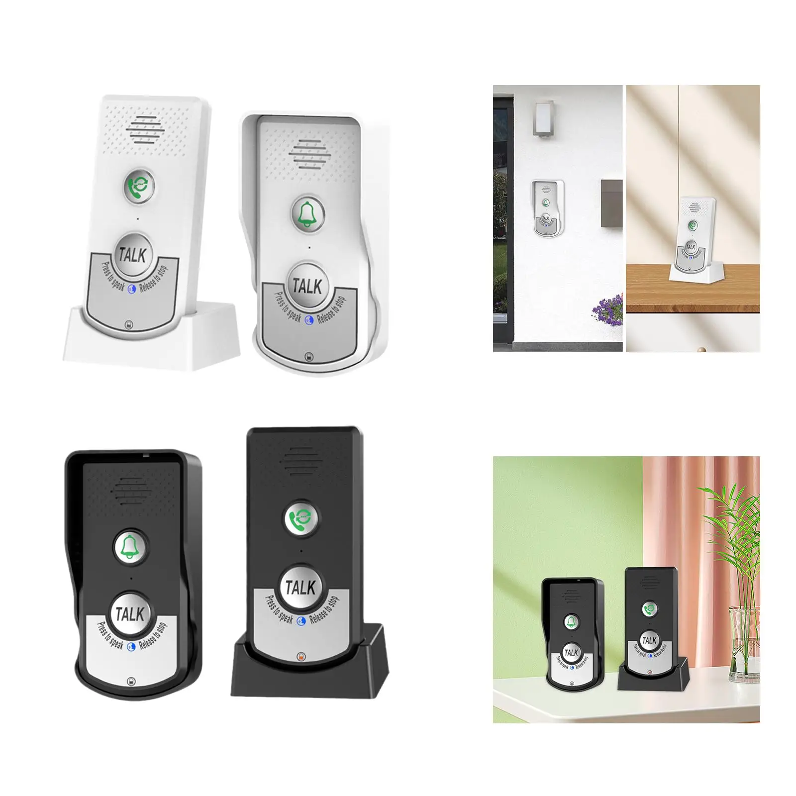 2 Way Doorbell Long Range Rechargeable Chime Wireless Intercomunicador for Home Hotel Indoor Outdoor Classroom Elderly Children