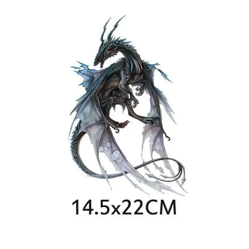 Fine Punk Dragon Pterodactyl Iron On Patches For DIY Heat Transfer Clothes T-shirt Thermal Transfer Stickers Decor Printing