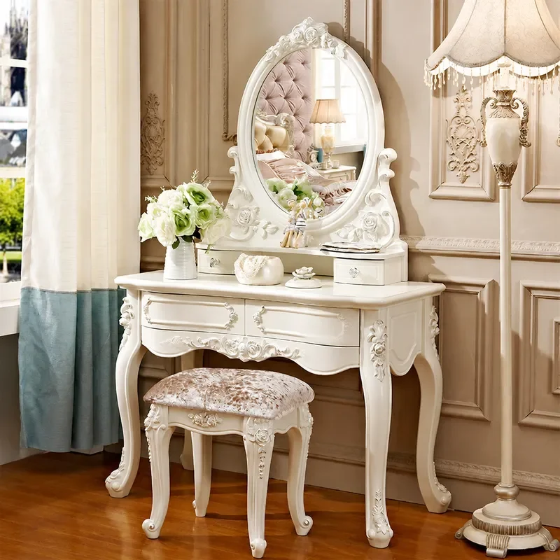 Modern Simple Dresser for Bedroom Small Apartment Mini Makeup Cabinet Studio Storage Unit Compact Vanity Table