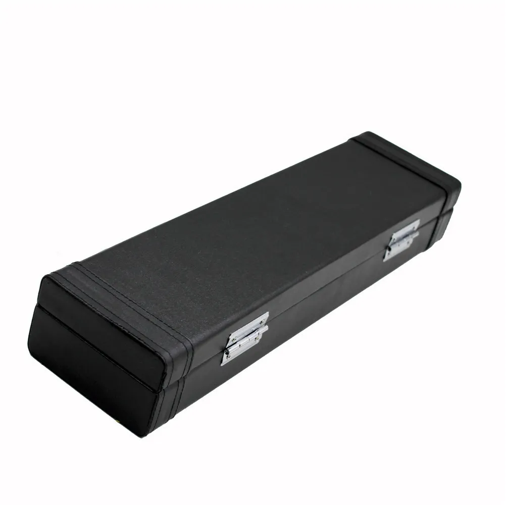 1Pcs Flute Storage Box 16 Hole Black Portable Protective Durable Shock Absorption Musical Instrument Carry Case