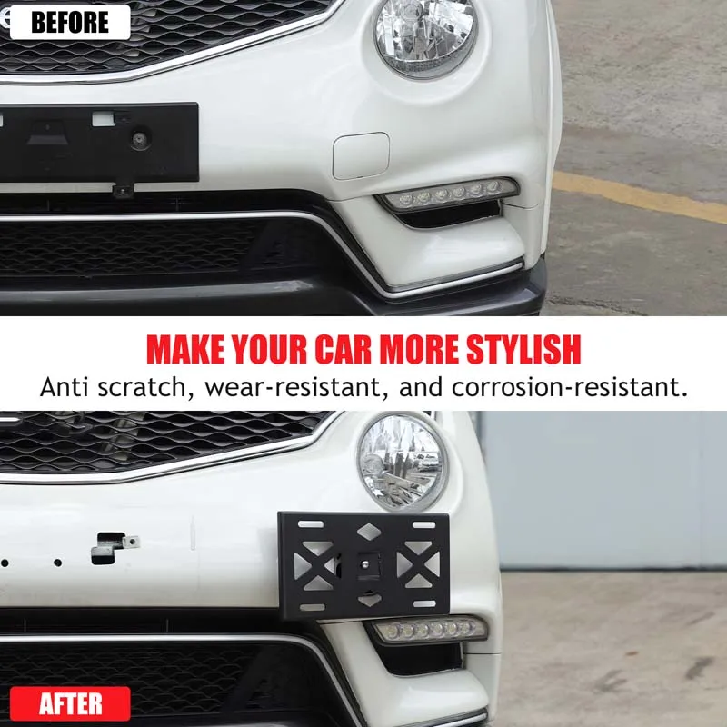 

License Plate Bracket Front Side Bumper License Plate Mount Frame For 2011-2019 Nissan JUKE Infiniti ESQ Car Accessories