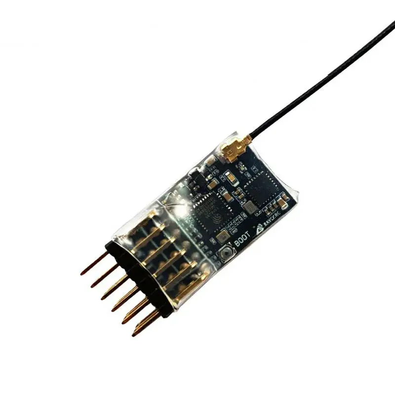 BAYCK ELRS 2.4G 5CH PWM ExpressLRS Receiver with 2.0dBi 2.4G Copper Pipe Antenna PWM/CRSF Protocol for RC FPV Fixed Wing Drones