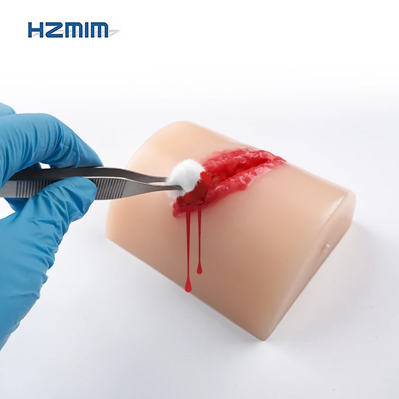 Simple Silicone Material Laceration Open Wound Packing Trainer Kit Repetitive Wound Bleeding Control Manikin Simulator - view 5