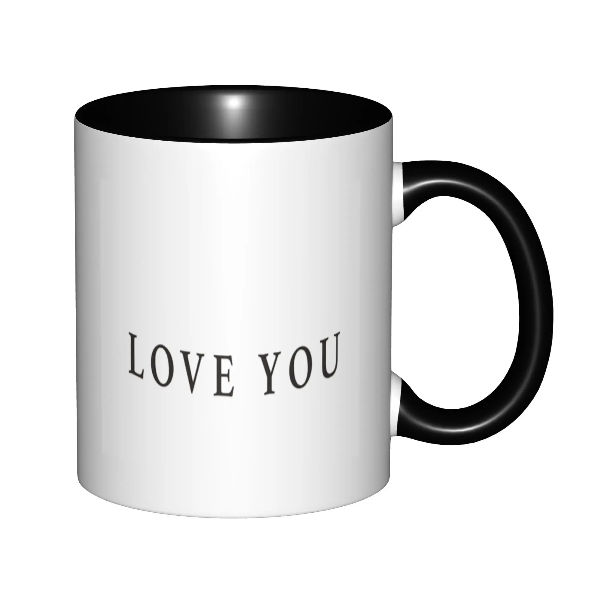 

Love You Mugs With Black Handle Birthday Coffee Mugs Ceramic Tea Cups 11oz ,