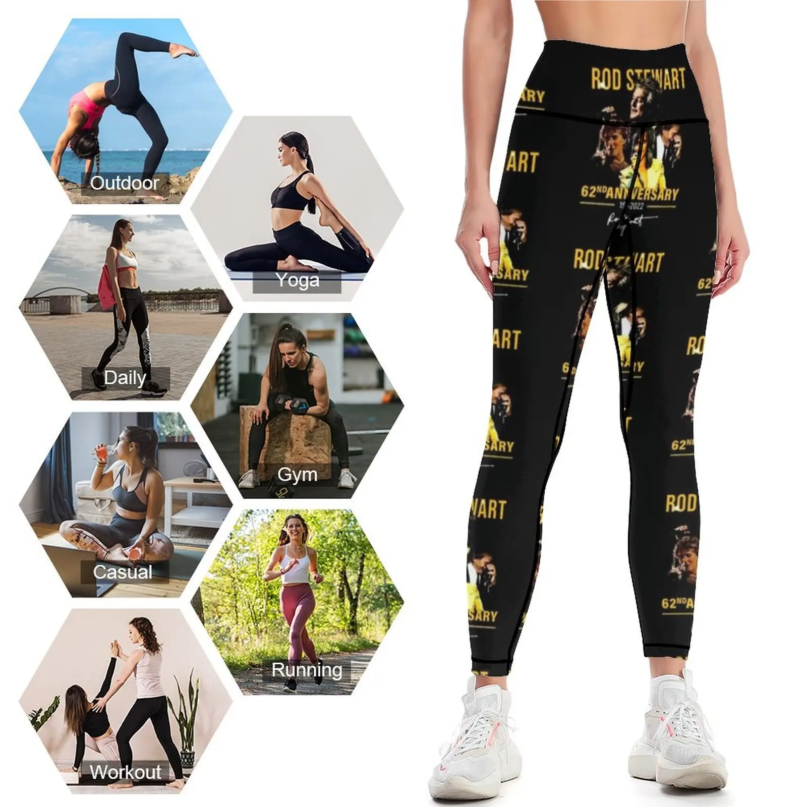 anniversarry rod 62 years tour stewart Leggings Women's tights Fitness clothing Women's trousers Womens Leggings