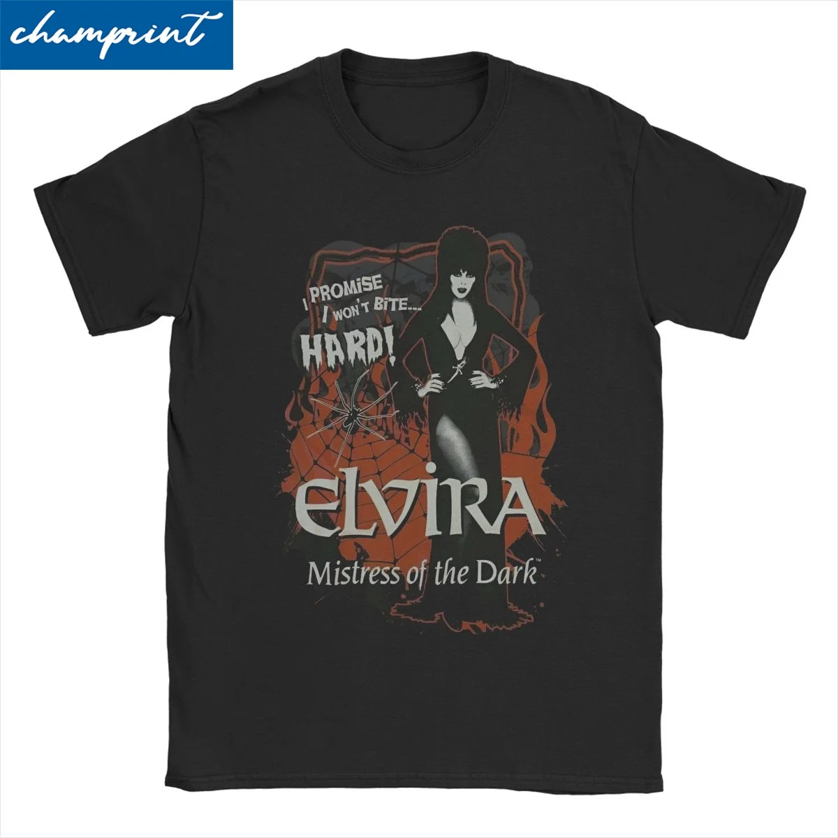 Elviras Horror Mistress Of The Dark T Shirt Men Women's Cotton Fun T-Shirt Film Comedy Tees Short Sleeve Clothing Gift Idea