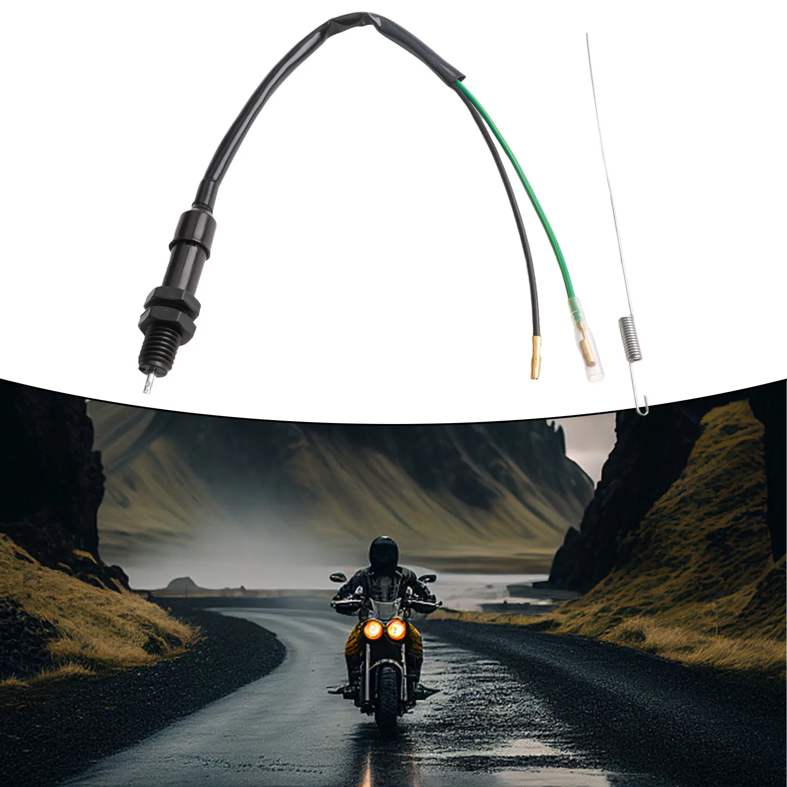 Brake Light Switch and Spring Kit for Honda and For Suzuki Motorcycles Compatible with Most Drum Brake Variants