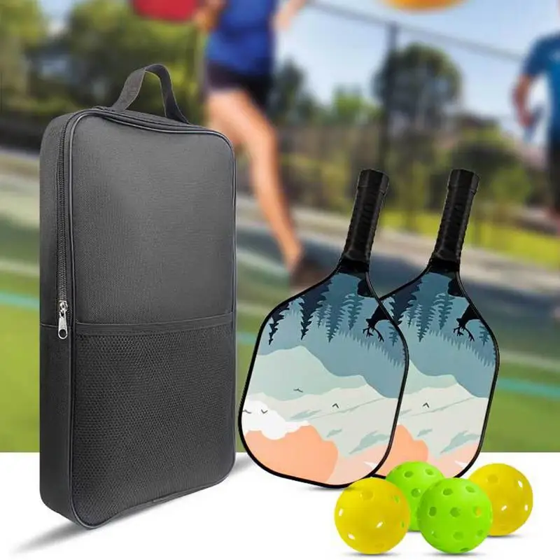 Tas bola acar, kapasitas besar pelindung Paddle Organizer tas bola tenis untuk pria memilih tas raket kain Oxford untuk