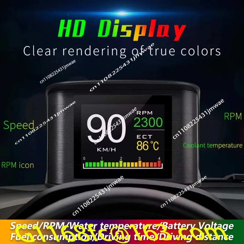 Obd2 P10 Head Up Display, Car Overspeed Warning, Driving Computer Diagnostic Tool, Car Instrument Panel