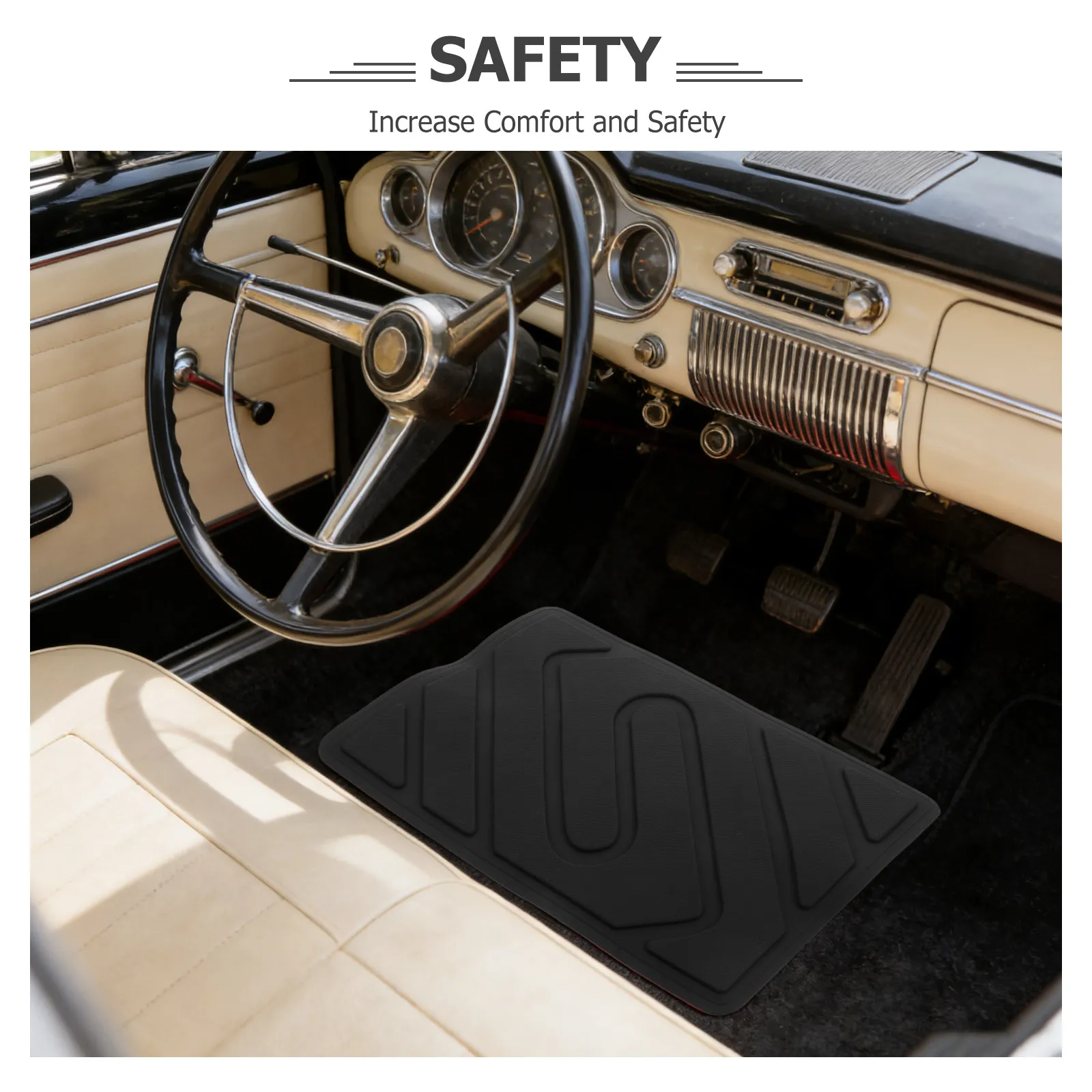 5Pcs Car Floor Carpet Protector Patch Kit Automotive Repair Mat Heel Scuff Plate Driver Footrest Reinforcement Non-Slip Adhesive