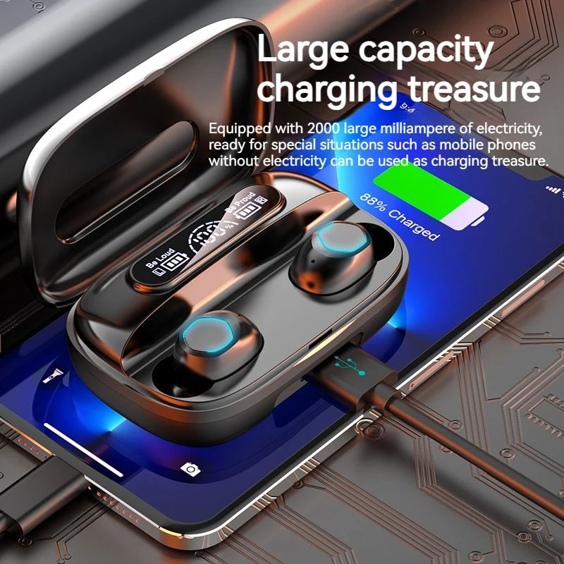 TWS wireless headset sports waterproof headset, large-capacity charging compartment, suitable for Iphone Xiaomi Vivo Oppo