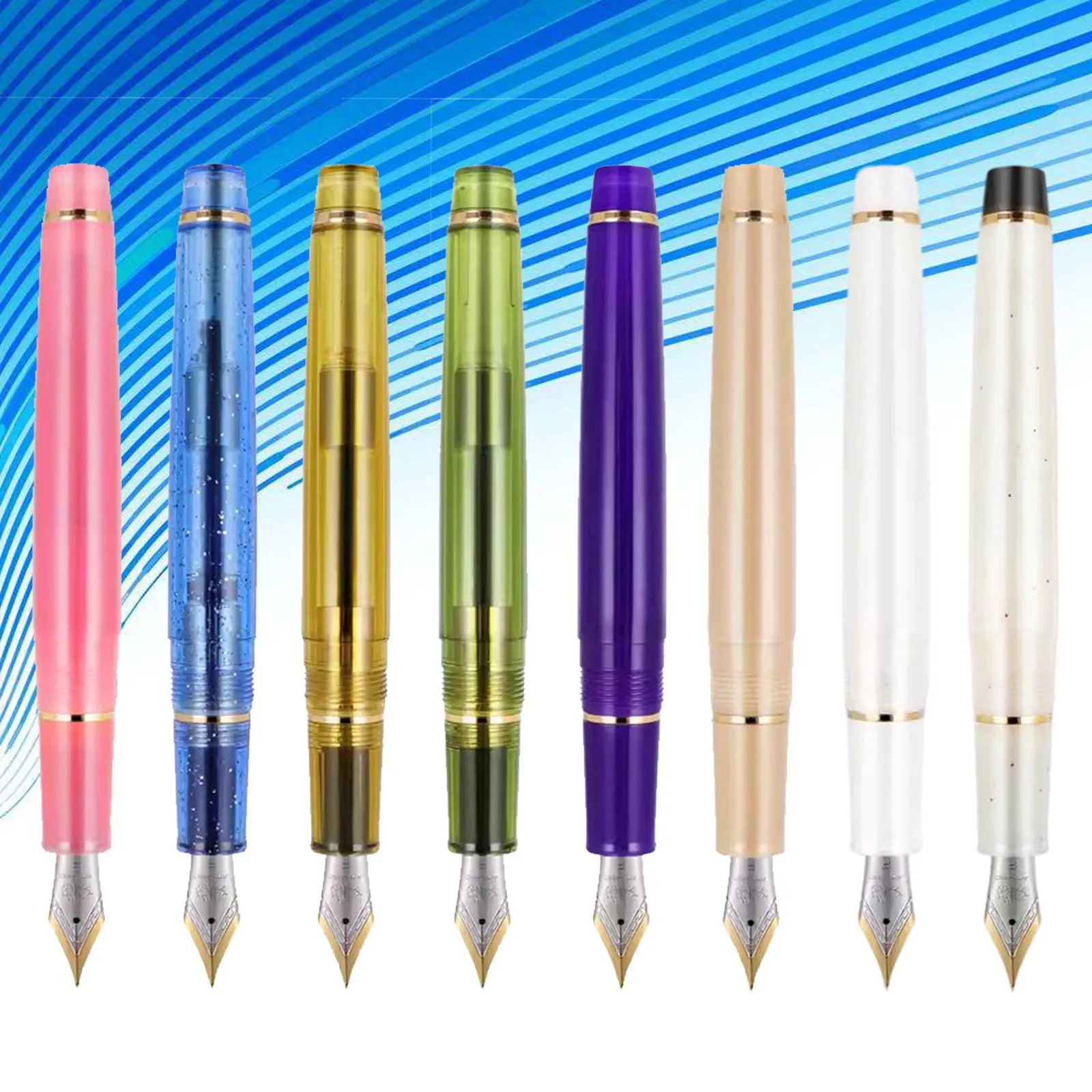 Jinhao 82 Acrylic Fountain Pen Golden clip EF F Nib writing Ink Pens Business Office School Supplies gifts Pen stationery