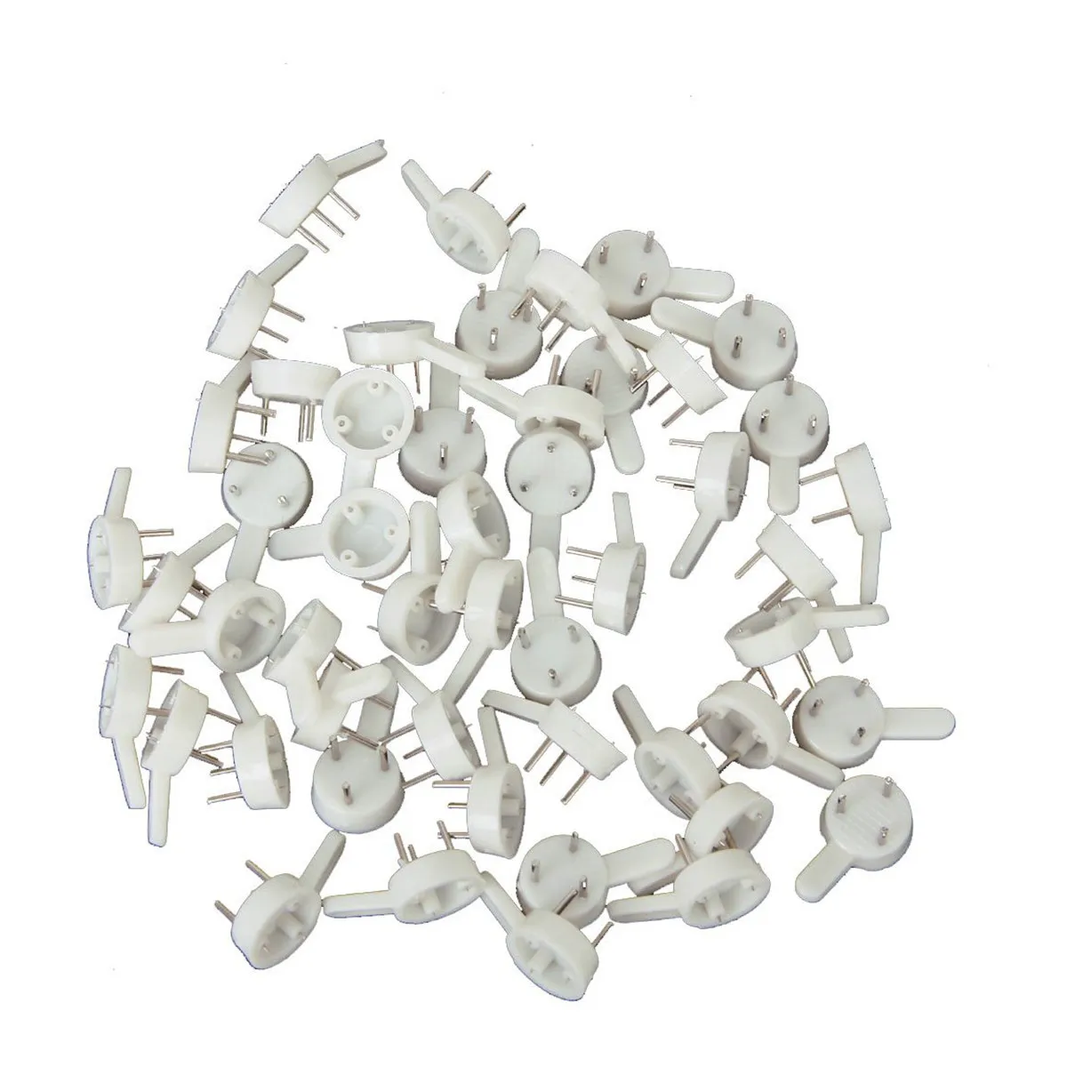 50Pcs White S-Shaped Wall Hooks for Picture Frames Photos Hanging Hard Plastic Metal Hooks 25Mm Length 15Mm Width 5Mm Thick
