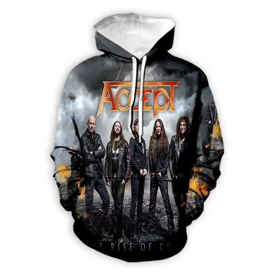 

Rock Accept Hoodies Sweatshirt Male 3D Print Men Women Hip Hip Trend Tracksuit Pullover Y2k Coat Oversized Street Men's Clothing