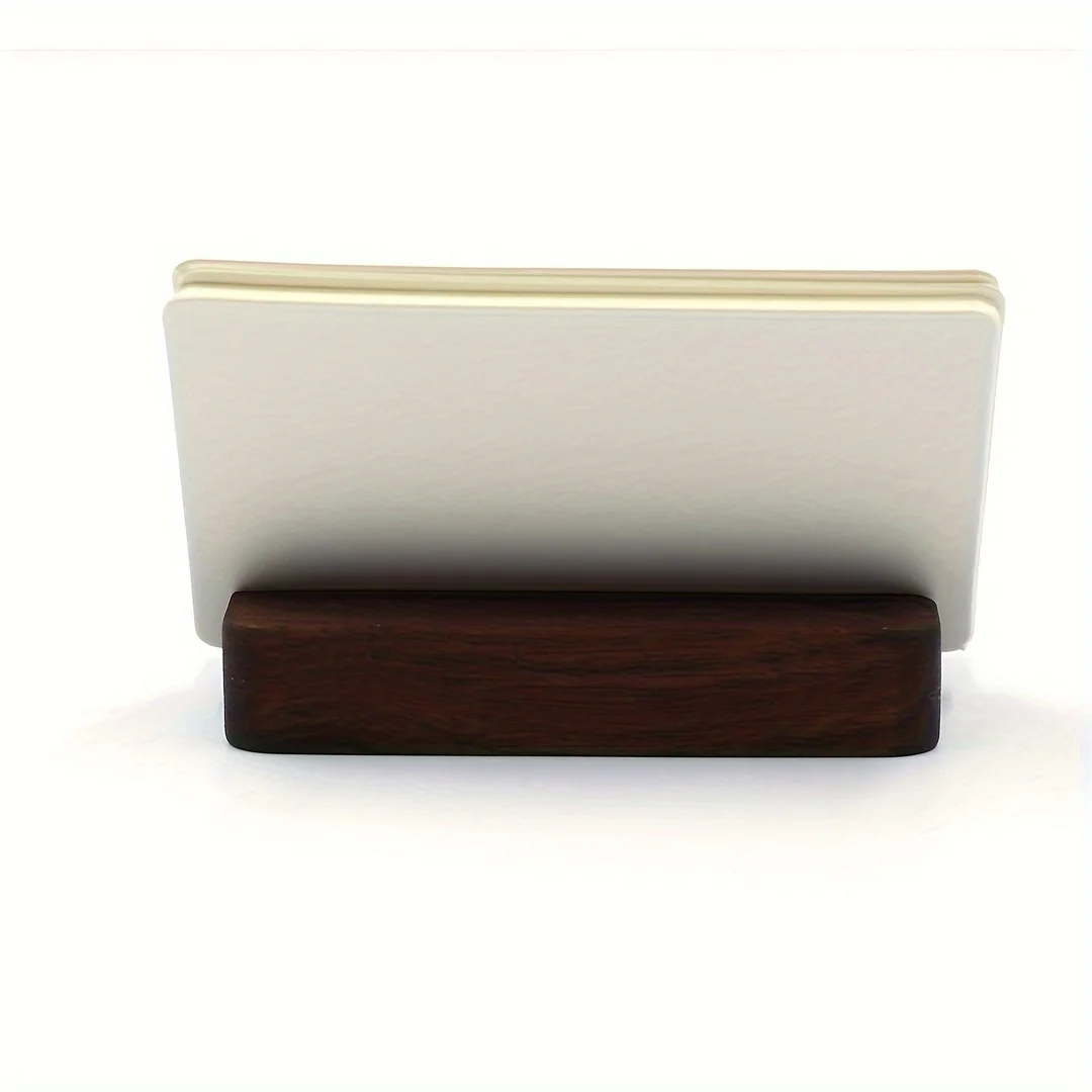 Solid Wood Card Holder Desktop Business Walnut Wooden Name Card Box Base Creative Storage Box