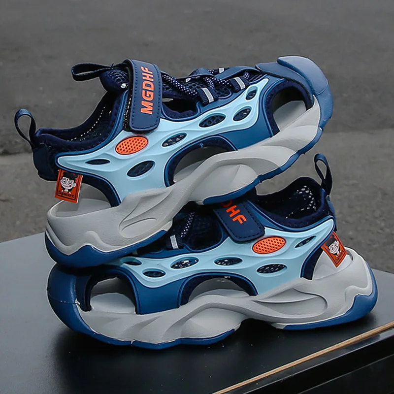 

Детские сандалии, летние противоскользящие легкие повседневные сандалии 2025 года, хит продаж, дышащие мягкие спортивные пляжные сандалии на плоской подошве для детей