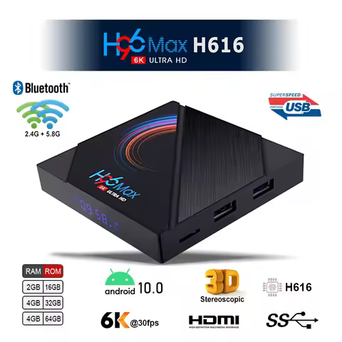 2021 H96 MAX H616 Smart Android TV Box android 10.0 2G/4G 32GB 64GB 6K 2.4G 5.8G WIFI Support Google Player IP&amp;TV