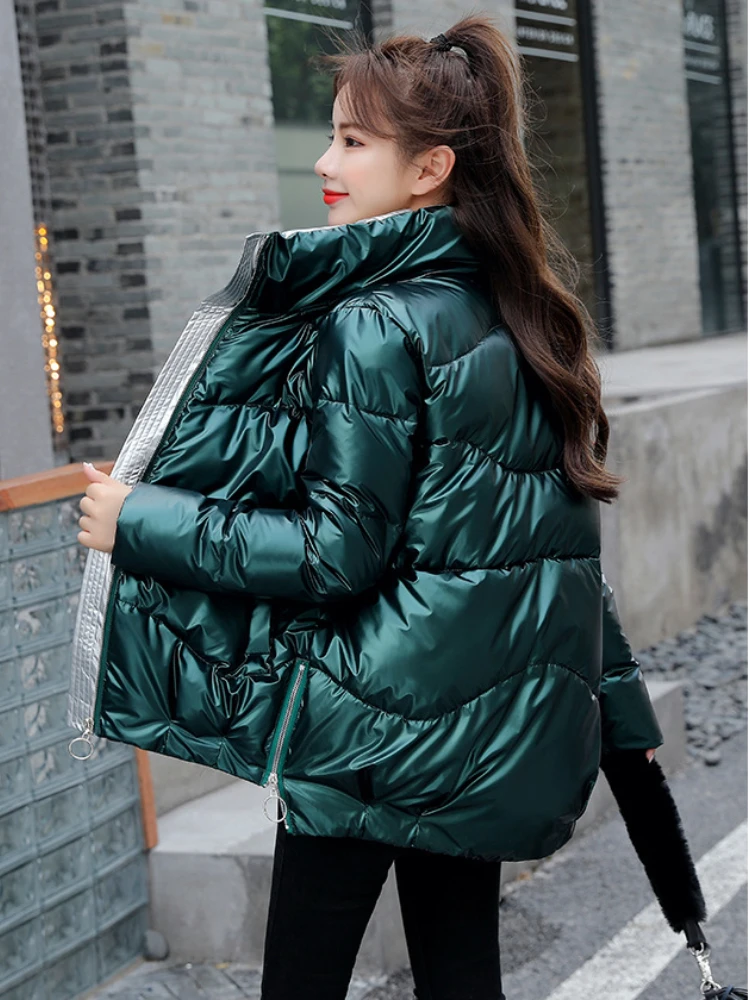 Chaqueta acolchada de algodón para mujer, abrigo grueso y cálido de estilo coreano, parka holgada con cuello levantado, novedad de invierno, 2023