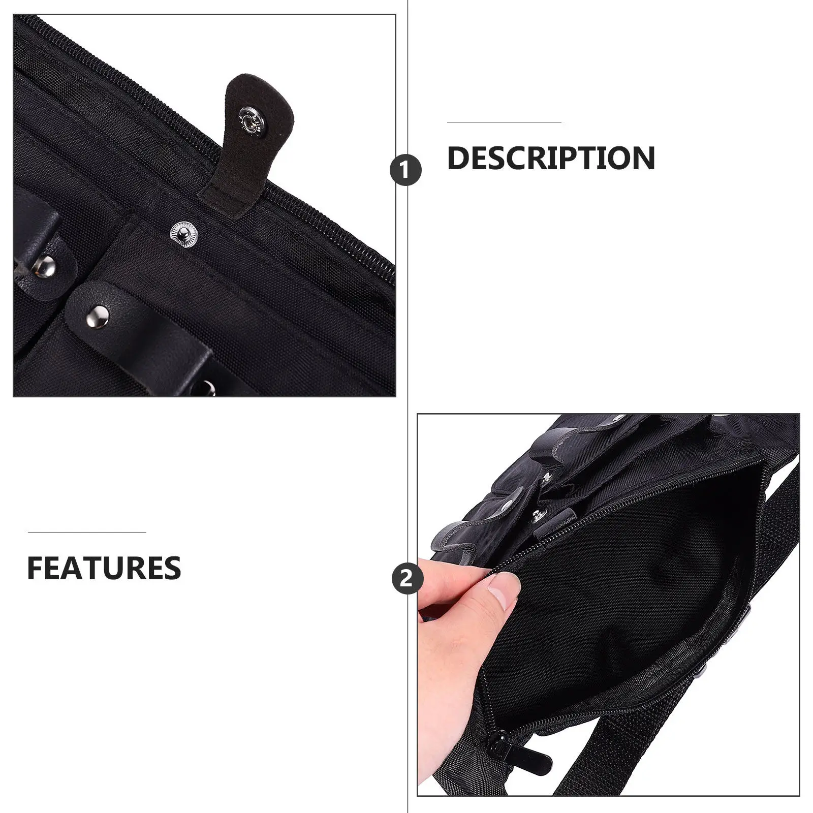 

Barber Scissors Pouch Waist Belt High-Capacity Minimalist Design Hairdressing Tool Holder for Scissors Combs Pins Salon Use