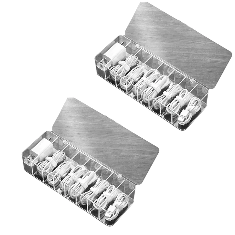 

IALJ-кабель для передачи данных наушников, коробка для хранения зарядного кабеля, настольные канцелярские принадлежности с прозрачной пластиковой коробкой для хранения кабеля для передачи данных